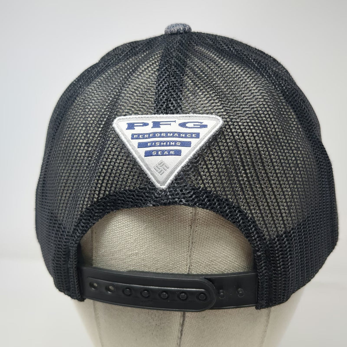 Columbia Trucker Hat Gray One Size Fish American Flag PFG Mesh Snapback Fishing
