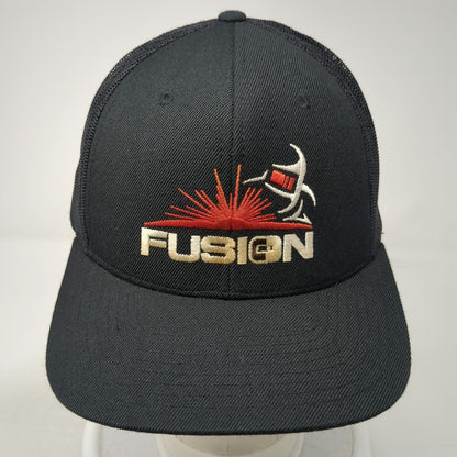 Richardson Trucker Hat Black One Size Fusion Welding Mesh Snapback Cap 511 Logo