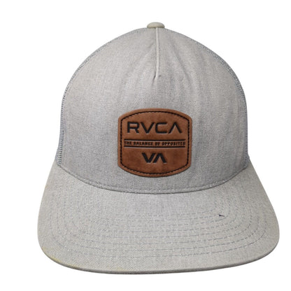 RVCA VA The Balance of Opposites Snapback Trucker Hat Gray One Size Mesh Back