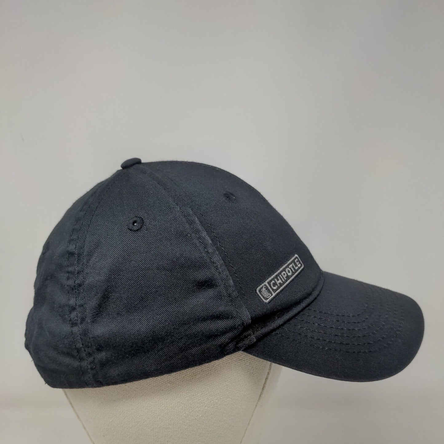 Chipotle Strapback Hat Black One Size Adjustable Embroidered 6 Panel Loomstate
