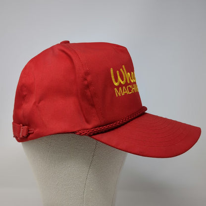 Nissin 5 Panel Red Hat One Size Wheeler Machinery Co Rope Script Embroidery