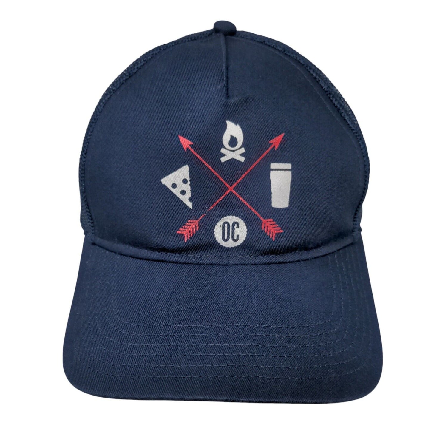 Cap America Snapback Mesh Back Trucker Hat Blue OSFA Pizza Solid