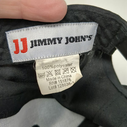 Jimmy John's Snapback Hat Black OSFM Red JJ Logo Polyester Embroidered 6 Panel