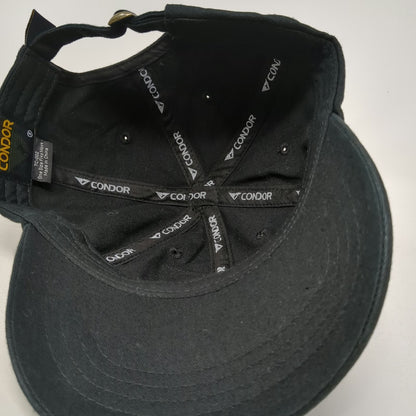 Condor Baseball Cap Black One Size Tactical Adjustable Loop Patches Operator Hat