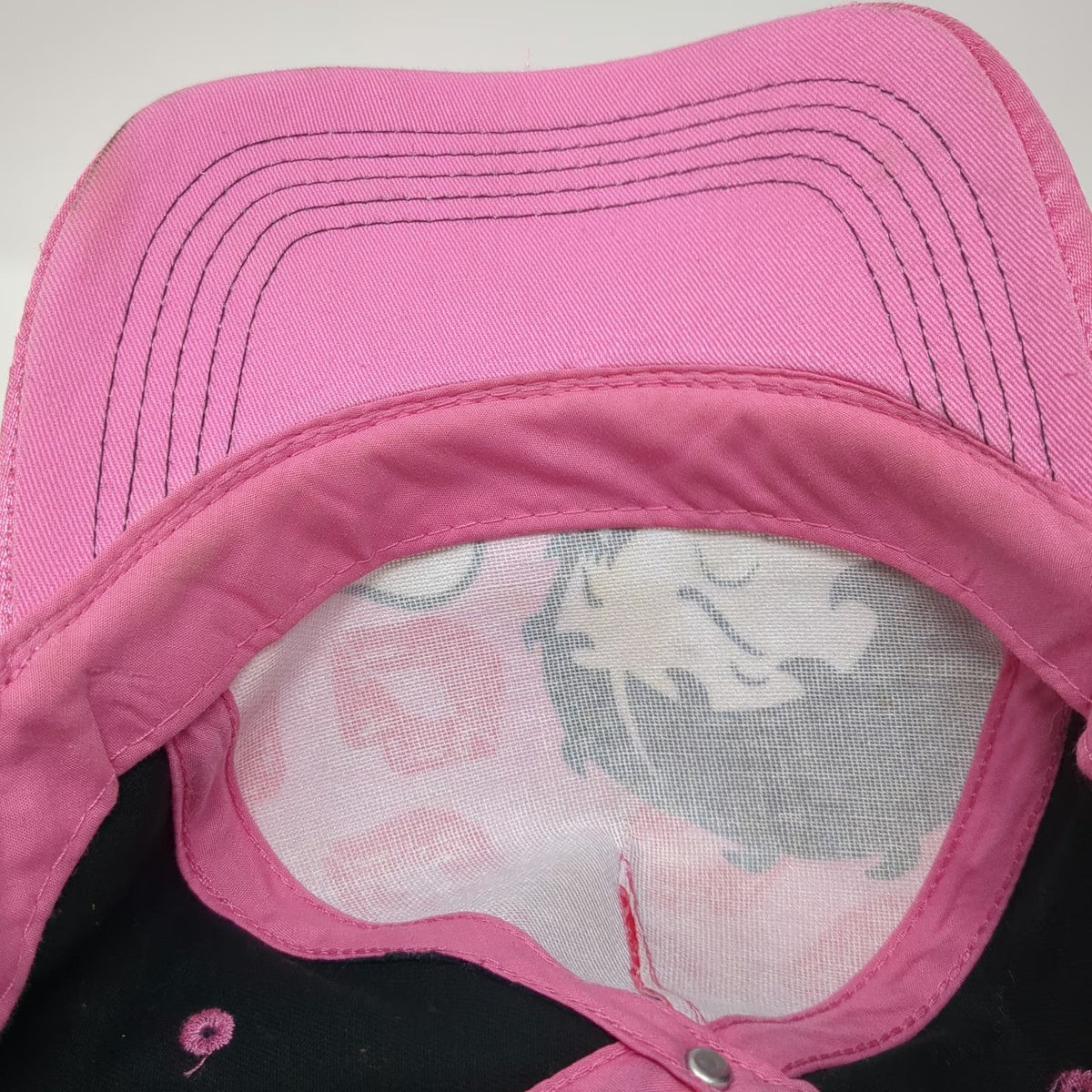 Betty Boop 5 Panel Pink Black One Size Hat Satin Graphic Snapback Kisses