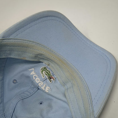 Lacoste Baseball Cap Blue One Size Adjustable Embroidered Cotton Logo Strap Hat