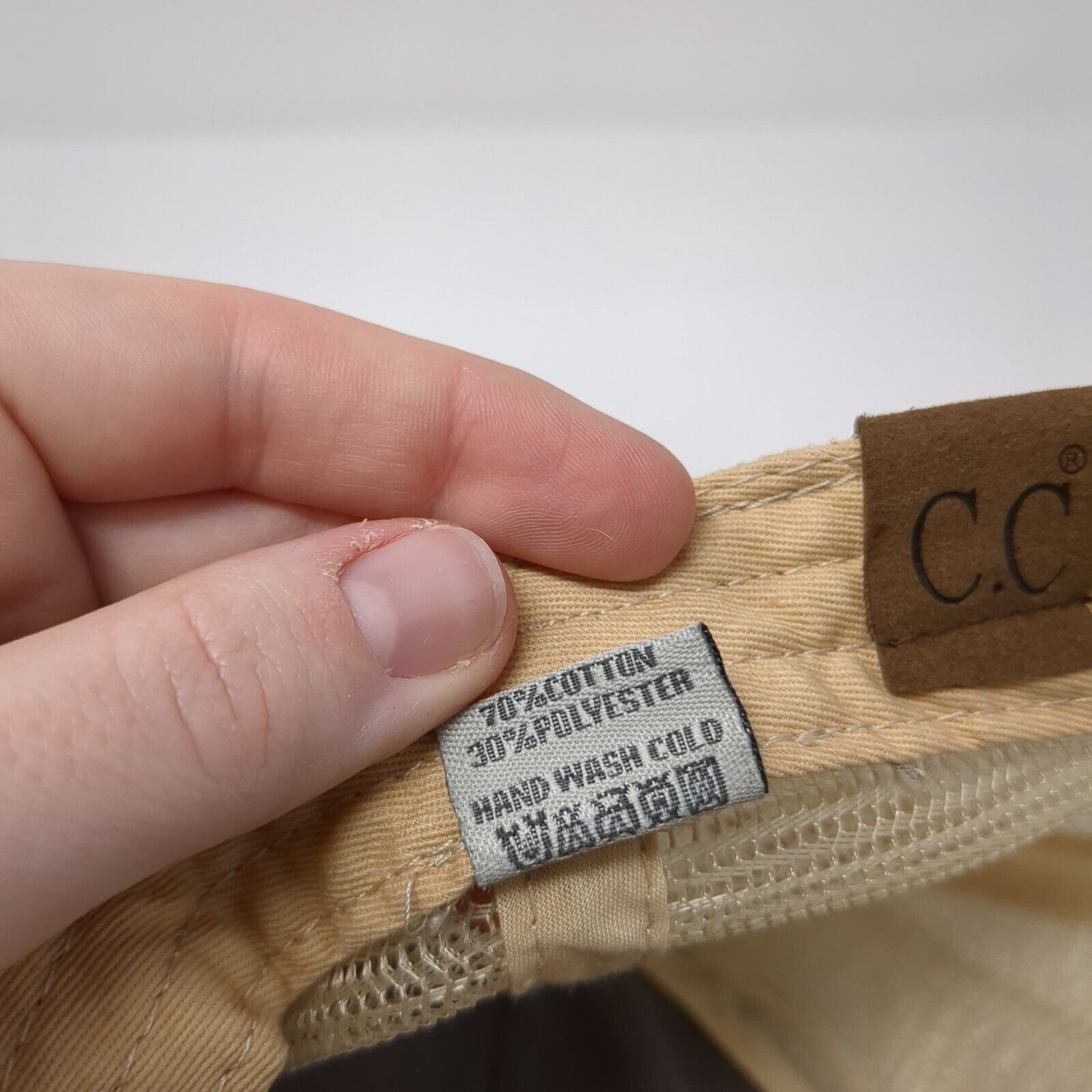 C.C Exclusives Strapback Trucker Hat Gray One Size Ponytail USA Flag