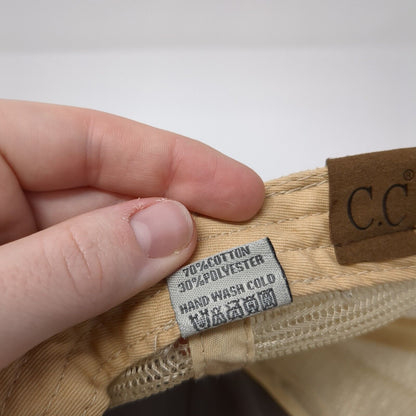 C.C Exclusives Strapback Trucker Hat Gray One Size Ponytail USA Flag