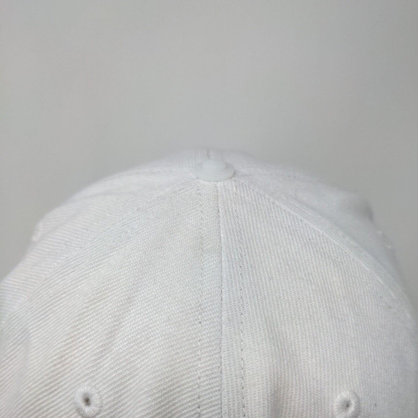 Adidas Snapback Hat White One Size Adjustable Embroidered Trefoil 6 Panel