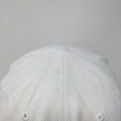 Adidas Snapback Hat White One Size Adjustable Embroidered Trefoil 6 Panel