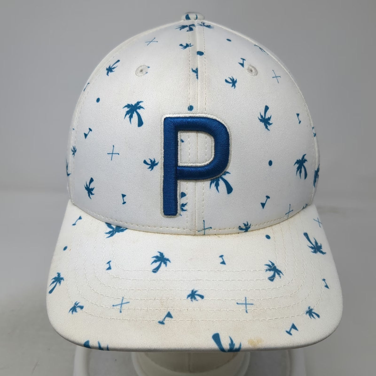 Puma Snapback Hat White One Size Palm Tree Coeur d'Alene Resort Golf P Logo
