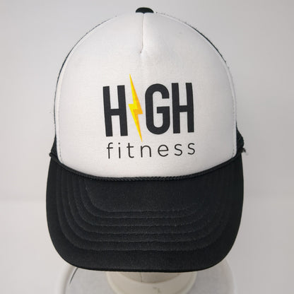 High Fitness Snapback Trucker Hat Black One Size Adjustable Mesh Back Cobra