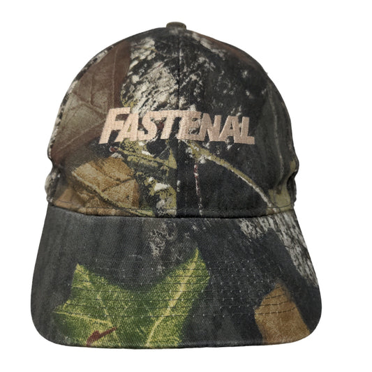 Fastenal Men's Strapback Hat Green Camo Adjustable Embroidered Logo