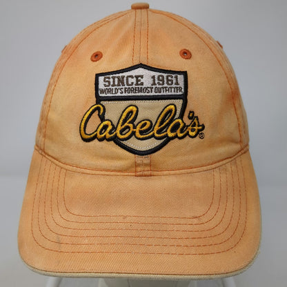 Cabela's Baseball Cap Orange One Size Strapback World's Foremost Outfitter Hat
