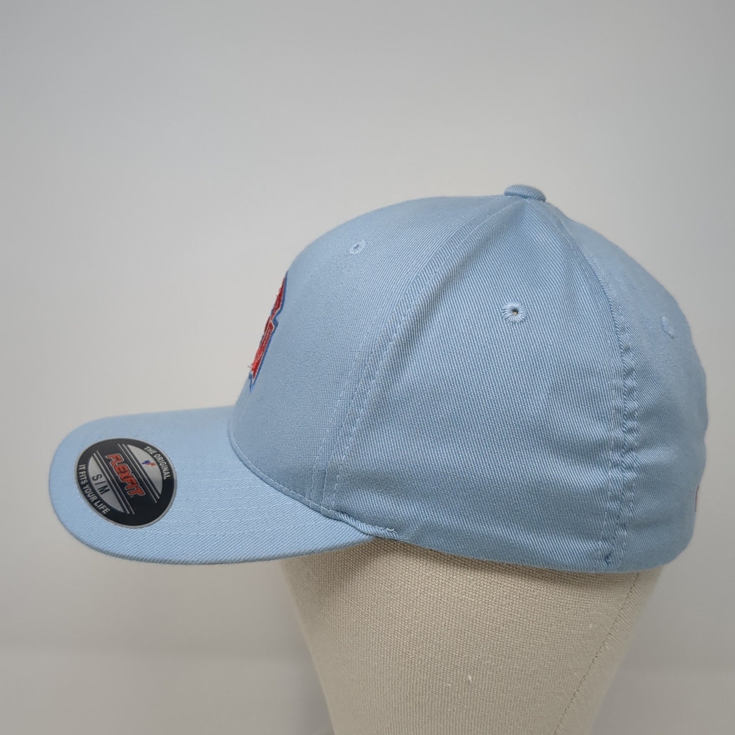 Falcons Fitted Hat Blue Medium Embroidered Logo Stretch Flexfit Yupoong