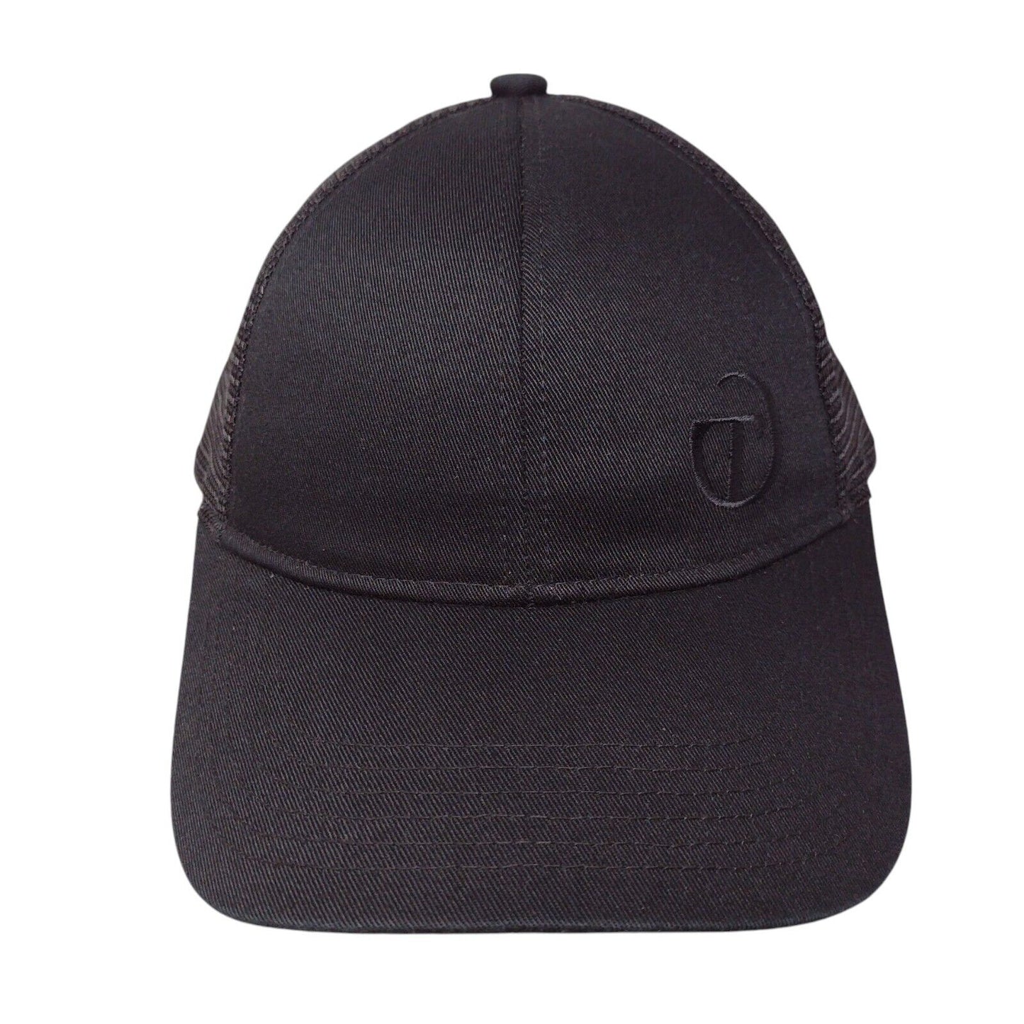 Port Authority Strapback Trucker Hat Black One Size Adjustable Mesh Back 6 Panel