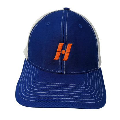 Richardson Snapback Trucker Hat Blue One Size Embroidered Logo Mesh Back