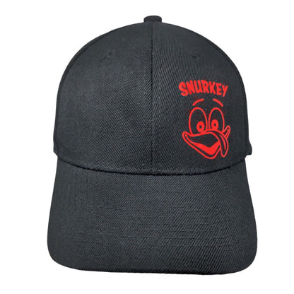 Snurkey Strapback Hat Black One Size Adjustable Graphic Print Vented Holes