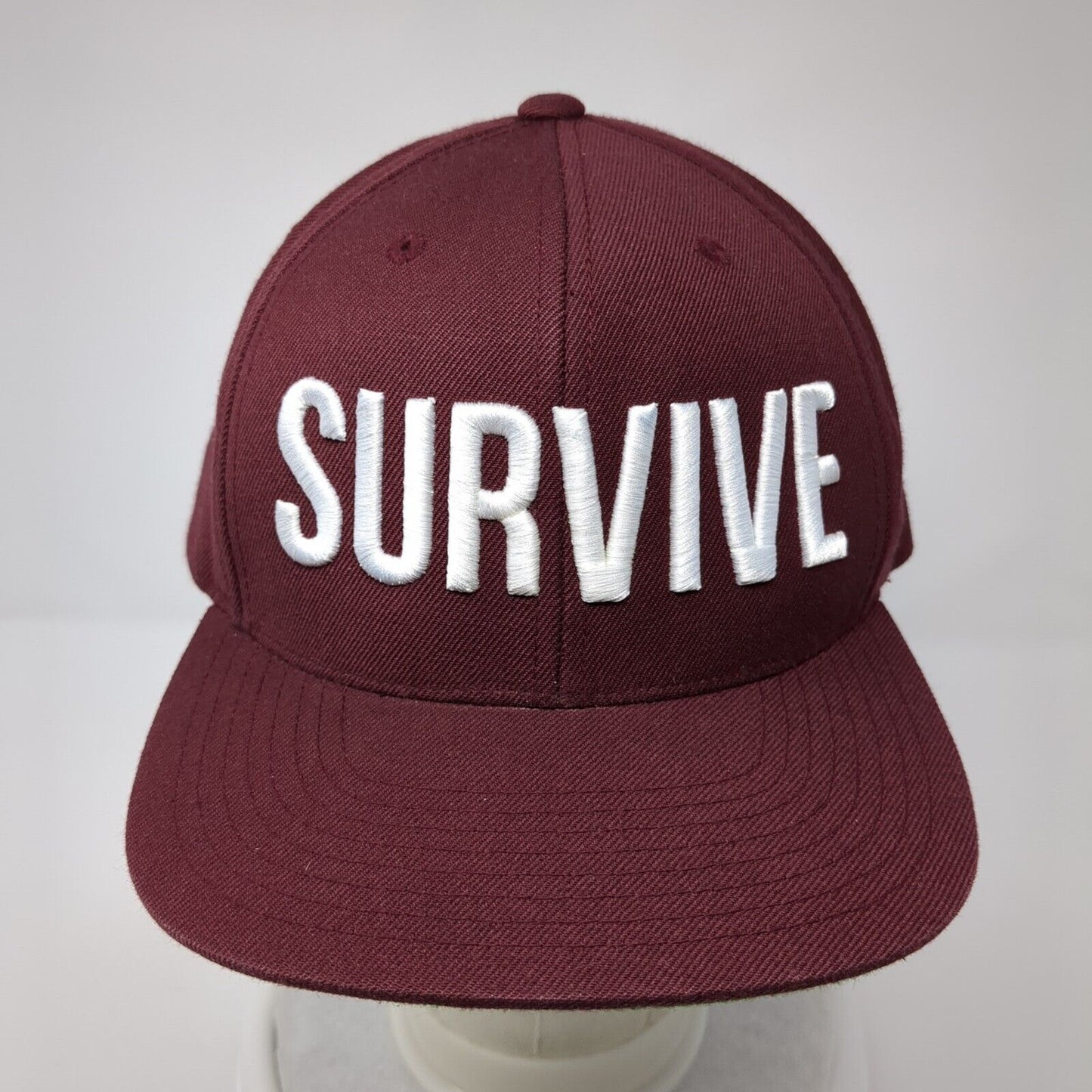 Survive Snapback Hat Red One Size Adjustable Embroidered The Classics Yupoong