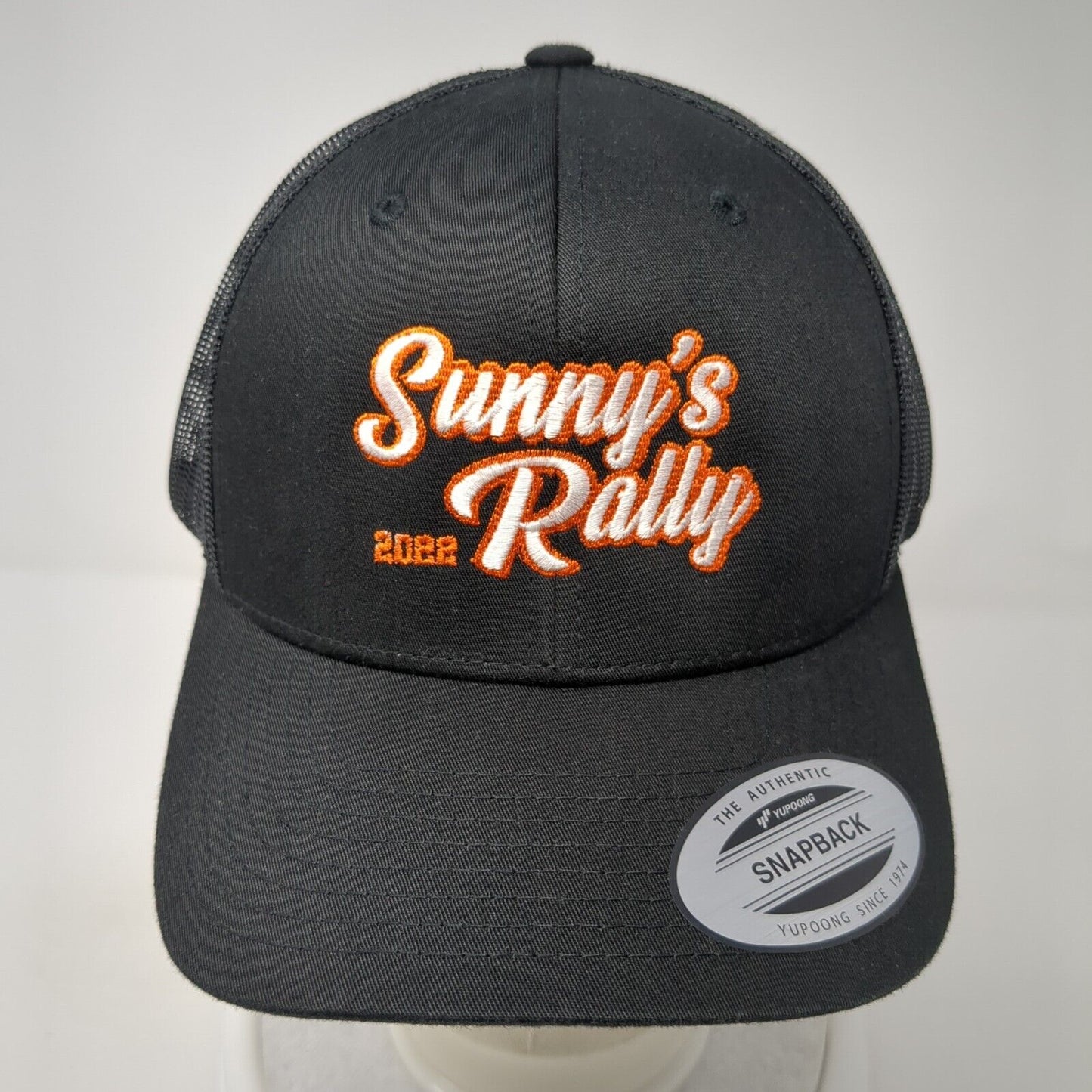 Sunny's Rally Snapback Mesh Back Trucker Hat Black One Size Sport-Tek
