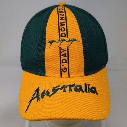 Green Yellow Australia Kangaroo G'Day Down Under Hat One Size Baseball Cap