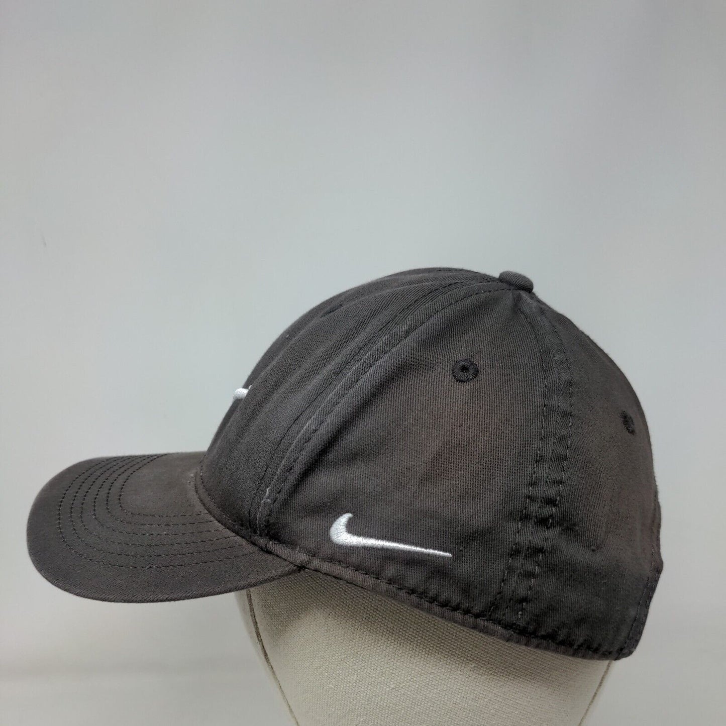 Nike Swoosh Slideback Hat Gray OSFA 6 Panel Embroidered Adjustable