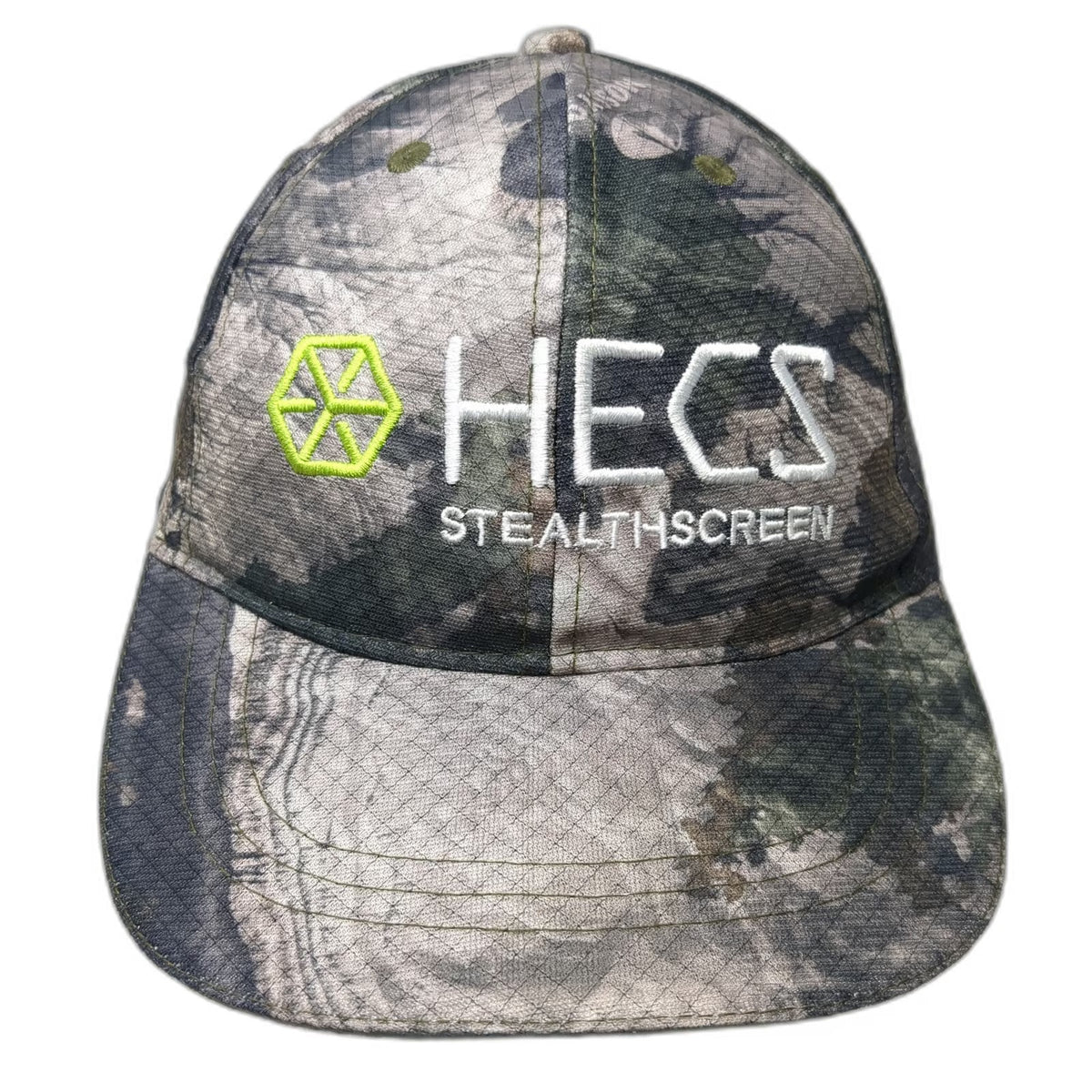 HECS Baseball Cap Gray Camo One Size Embroidered Stealthscreen Hunting Hat