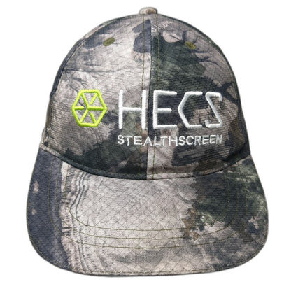 HECS Baseball Cap Gray Camo One Size Embroidered Stealthscreen Hunting Hat