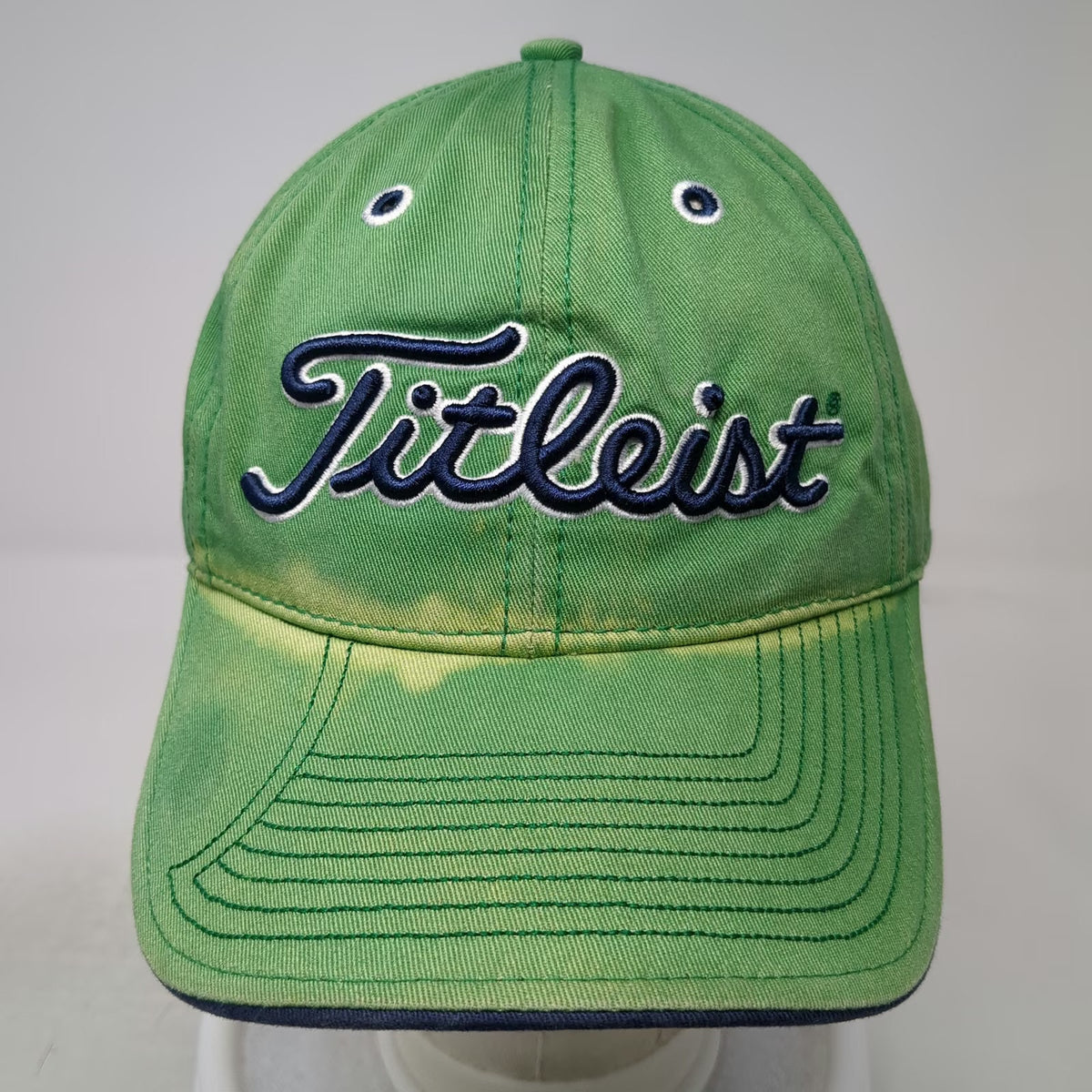 Titleist Baseball Cap Green One Size Blue Logo Slideback Curved Bill Golf Hat