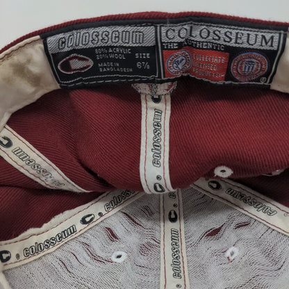 Stanford Cardinal Fitted Hat Colosseum Red Size 6 7/8 Embroidered Logo NCAA