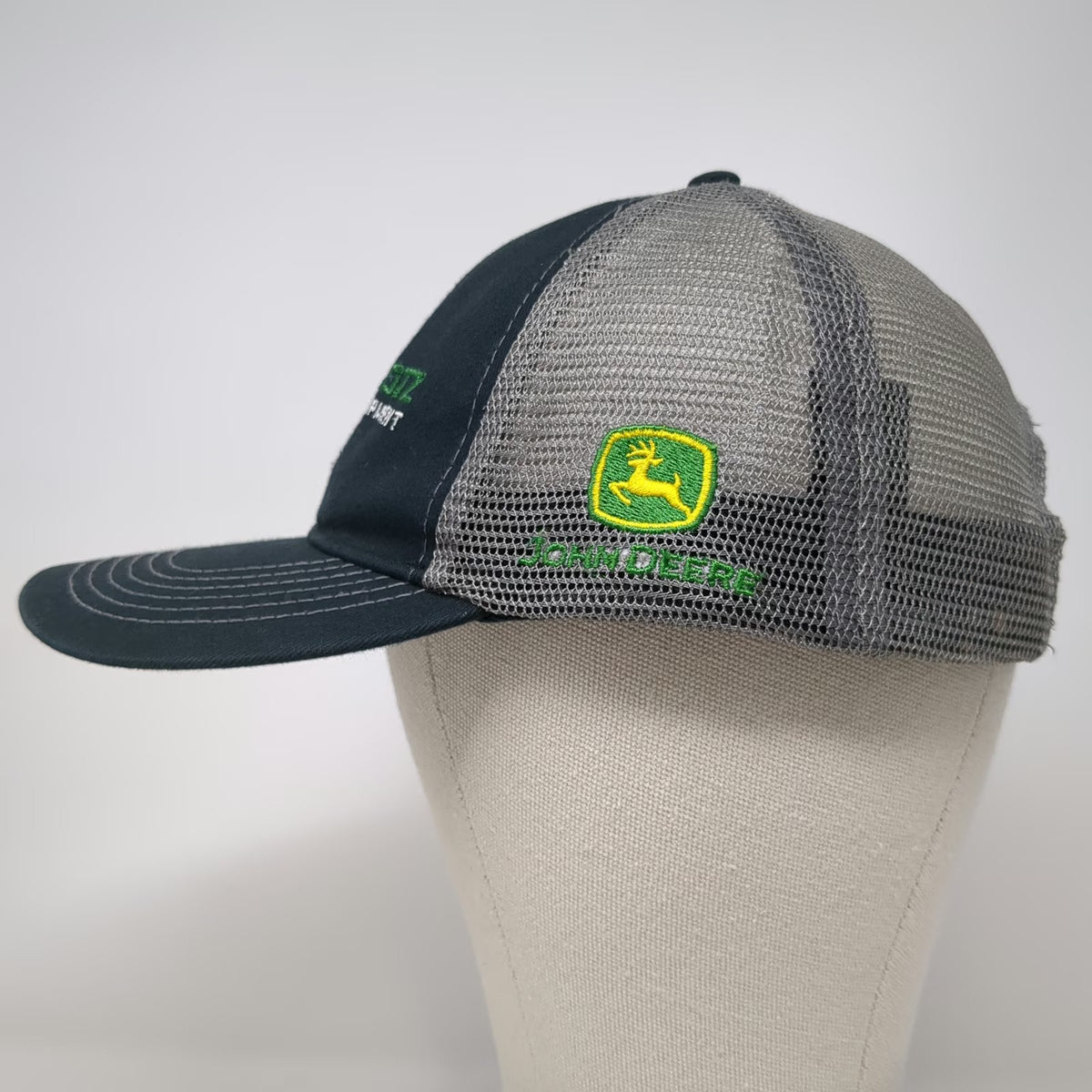 John Deere Stotz Equipment Trucker Hat Black One Size Mesh Snapback Agriculture