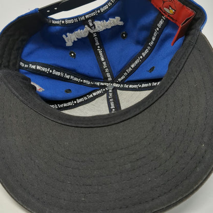 Angry Birds Fly Guy Snapback Hat Blue One Size Cotton Flat Brim Character