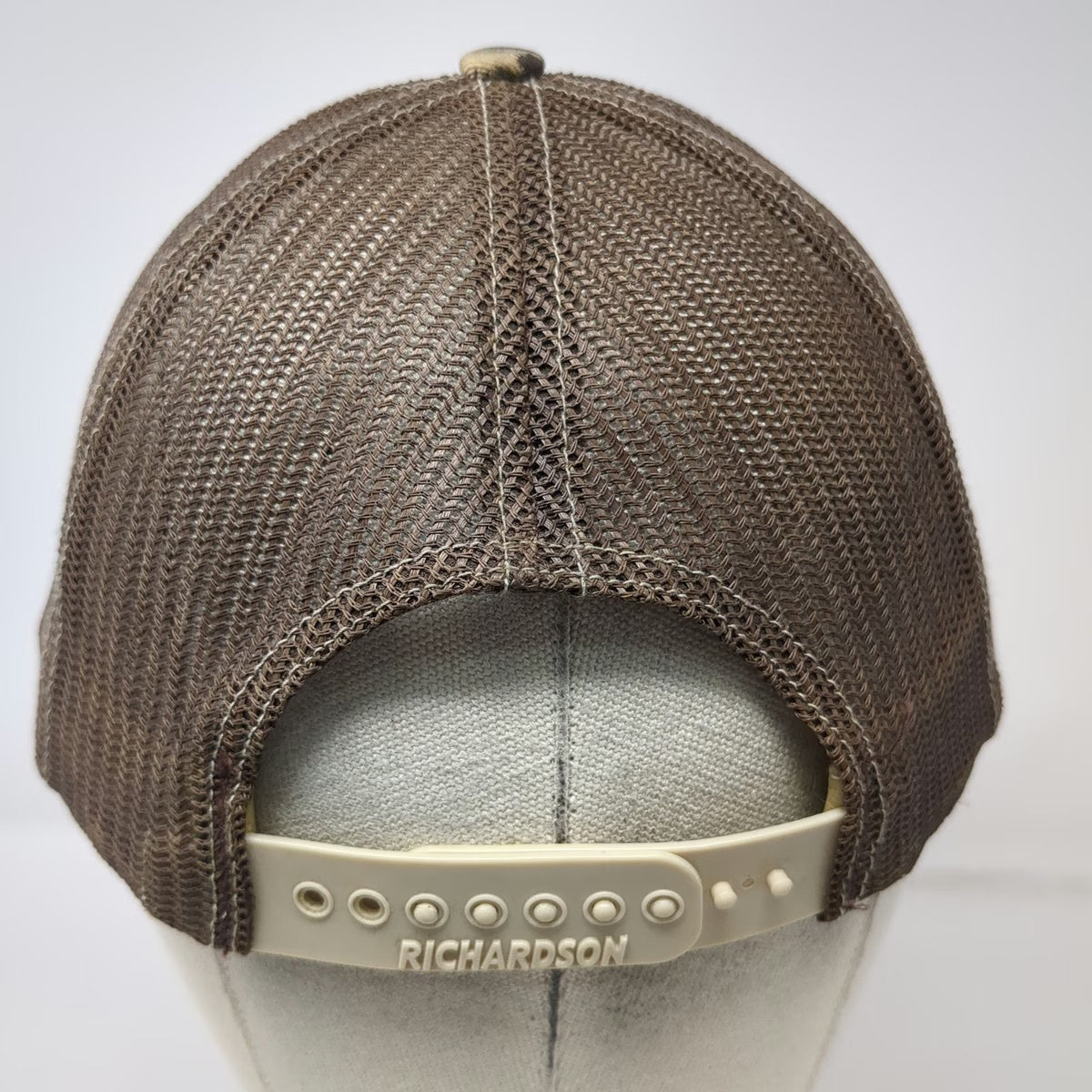 Richardson Trucker Hat Beige Brown One Size Tropical Gator Repel Snapback