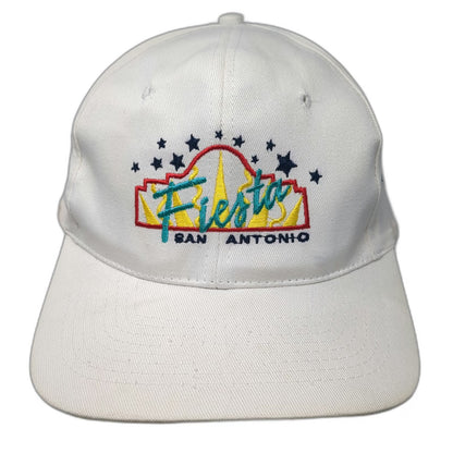 Headshot Baseball Cap White One Size Fiesta San Antonio 99 Embroidered Hat