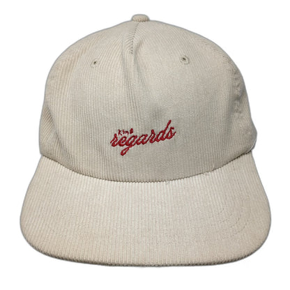Cotton On 5 Panel Hat Beige One Size Corduroy Kind Regards Red Script Slideback