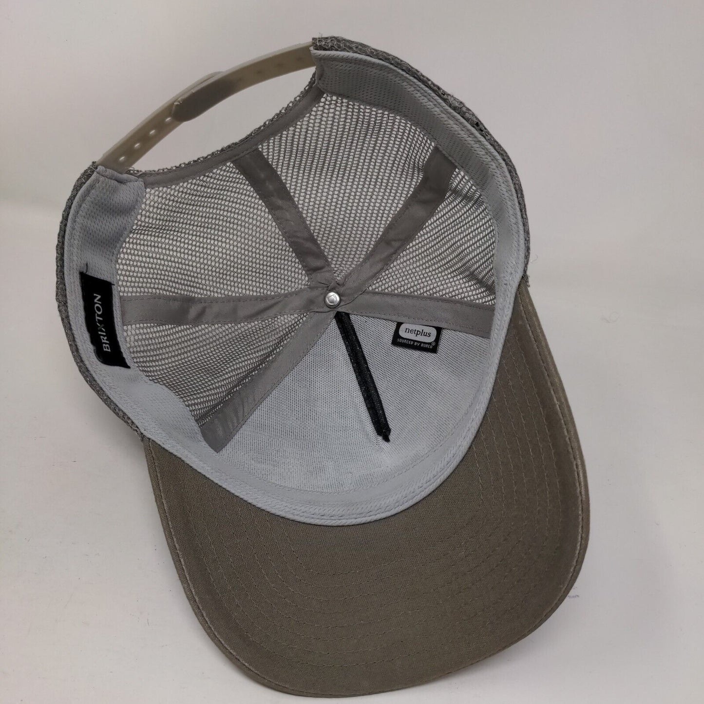 Brixton Snapback Trucker Hat Tan One Size Embroiidered Mesh Back Netplus