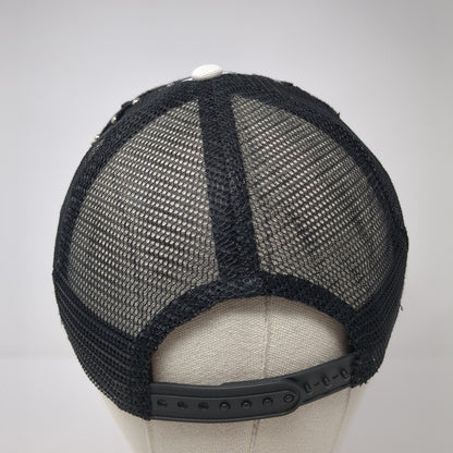 Unbranded Snapback Mesh Back Trucker Hat Multicolor Rhinestone Gem Peace Logo