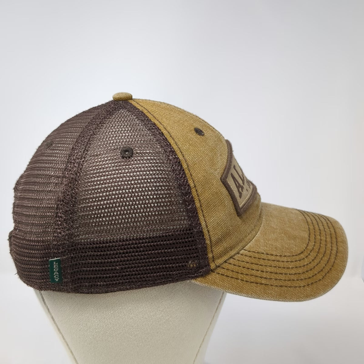Legacy Trucker Hat Brown One Size Alaska Skagway Patch Mesh Back Snapback Cotton