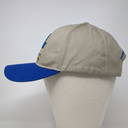 Baseball Cap Beige Blue One Size Mud Hole Rod Building Tackle Fishing Logo Hat