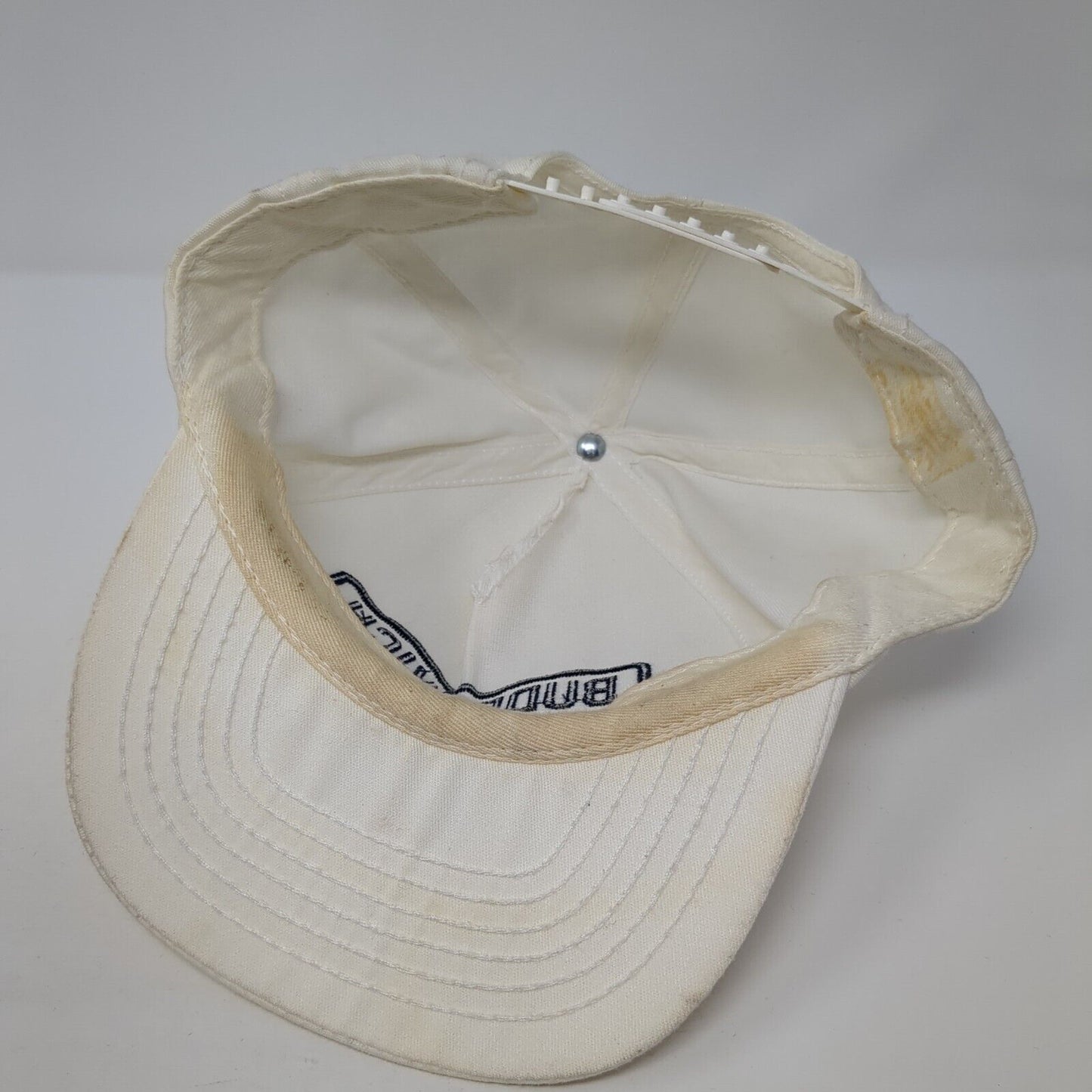 Budrovich Snapback Hat White OS Adjustable Lightweight Embroidered 6 Panel