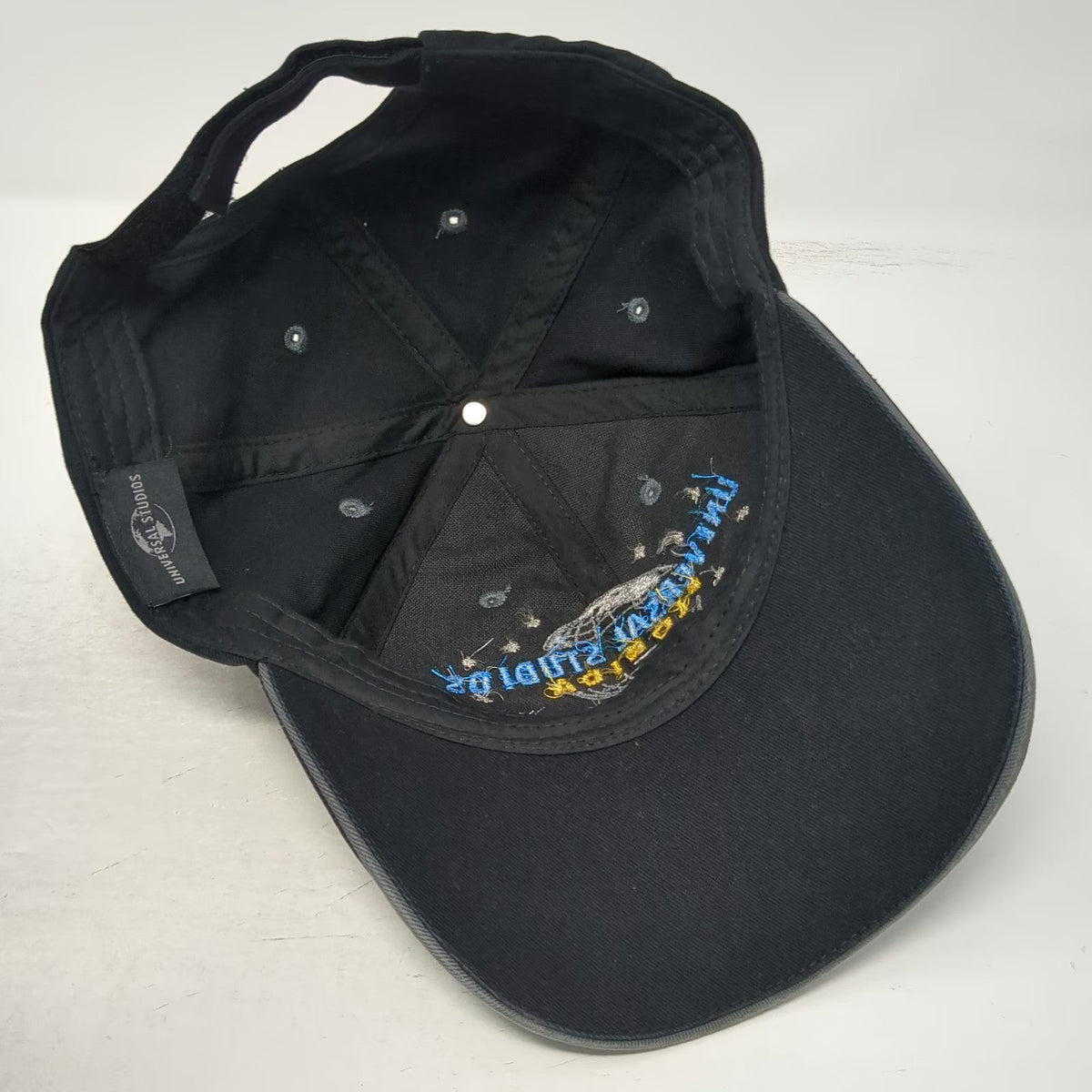 Universal Studios Florida Globe Logo Black Baseball Cap One Size Strapback Hat