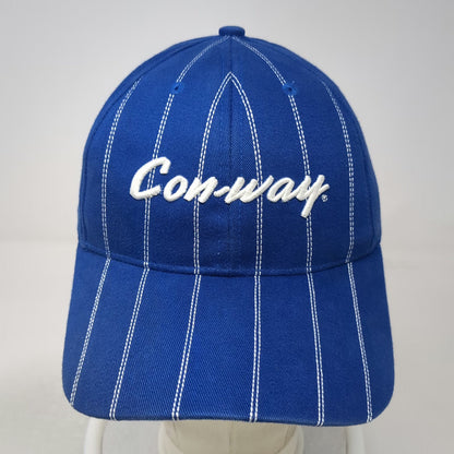 Con-way Blue Baseball Cap One Size Pinstripe Slideback Hat Embroidered Script
