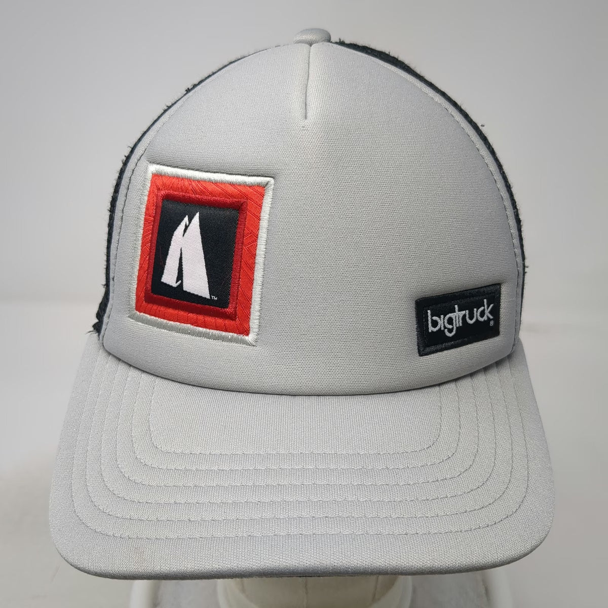 Bigtruck Gray Trucker Hat One Size Snapback Mesh Foam Adventure Mountain Patch