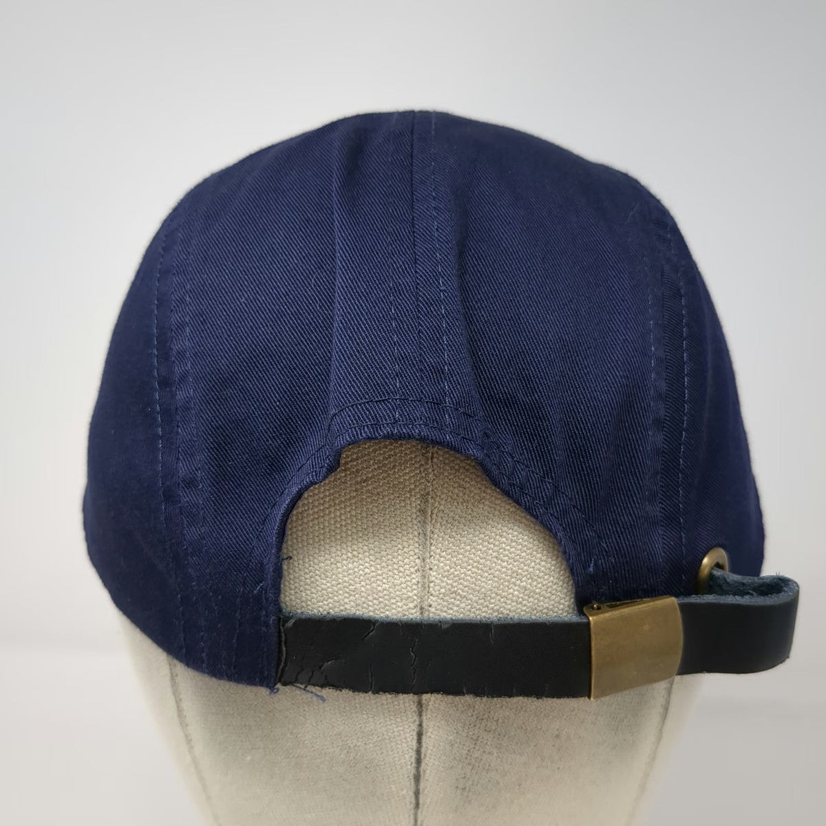 Rothco 5 Panel Hat Blue One Size Adjustable Blank Leather Slideback Mesh Eyelets