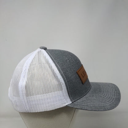 Leapers Leather Patch Snapback Trucker Hat Gray One Size Mesh Back