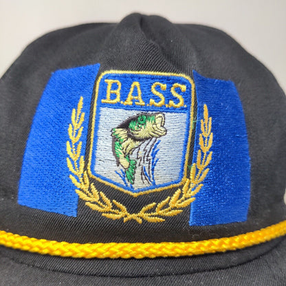 Innovative Products Mens Snapback Mesh Back Hat Black OSFA Vintage Bass Logo USA