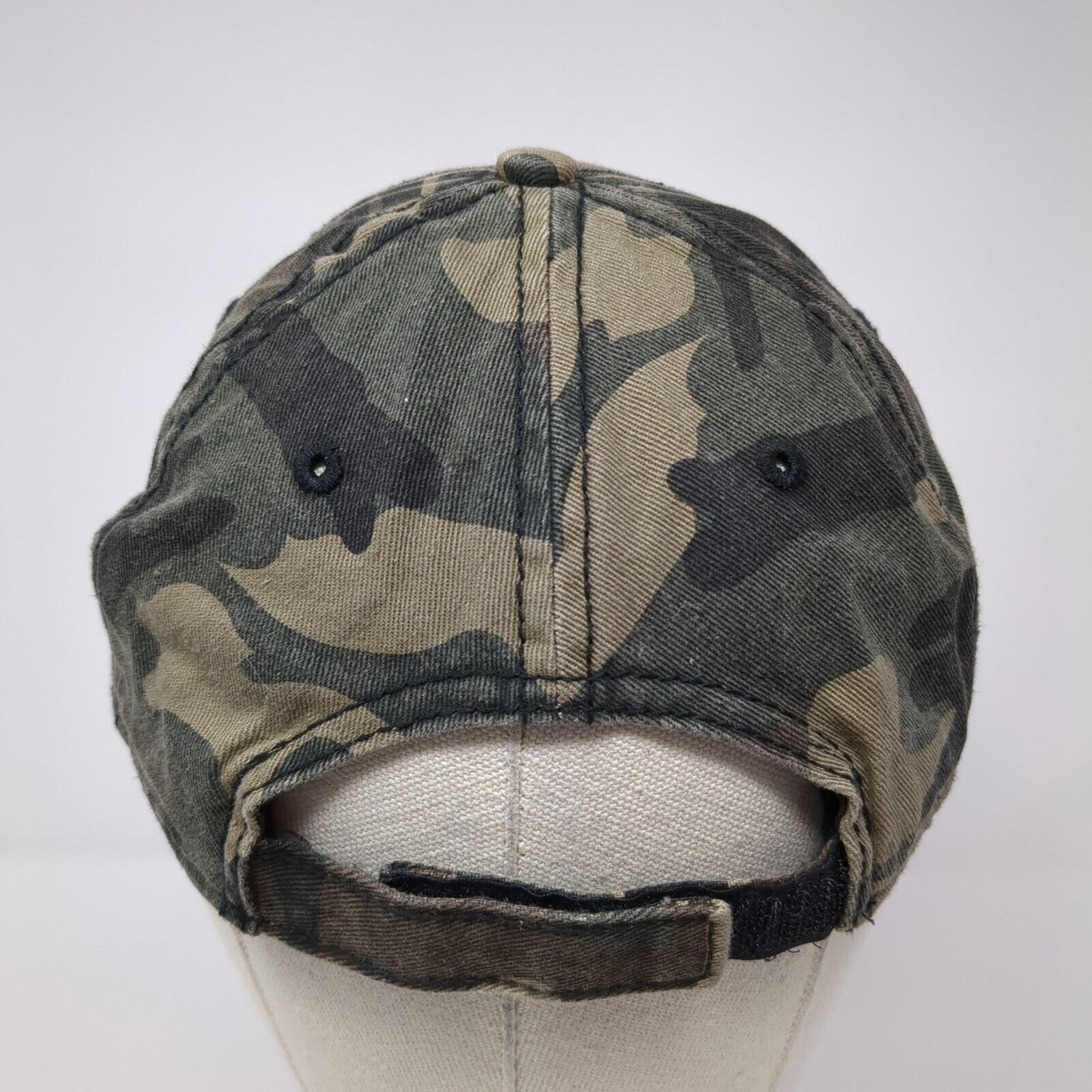 George Strapback Hat Camouflage One Size Adjustable Vented Holes 6 Panel Blank