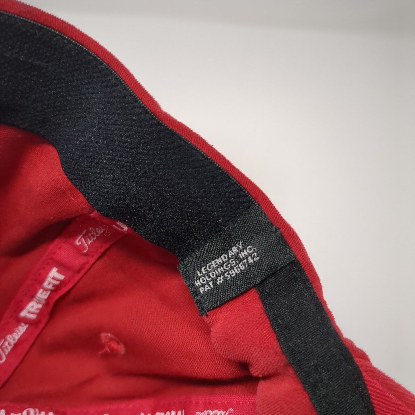 Titleist Fitted Baseball Cap Red OS True Fit Lightweight Embroidered 6 Panel