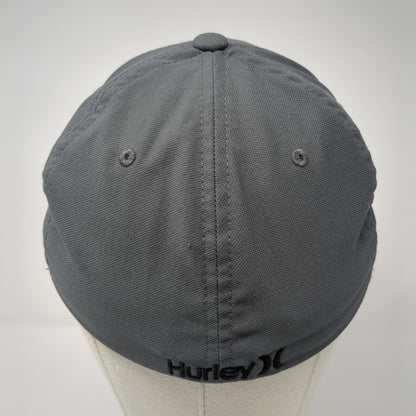 Hurley Fitted Hat Gray Small-Medium Flexfit Embroidered Logo 6 Panel
