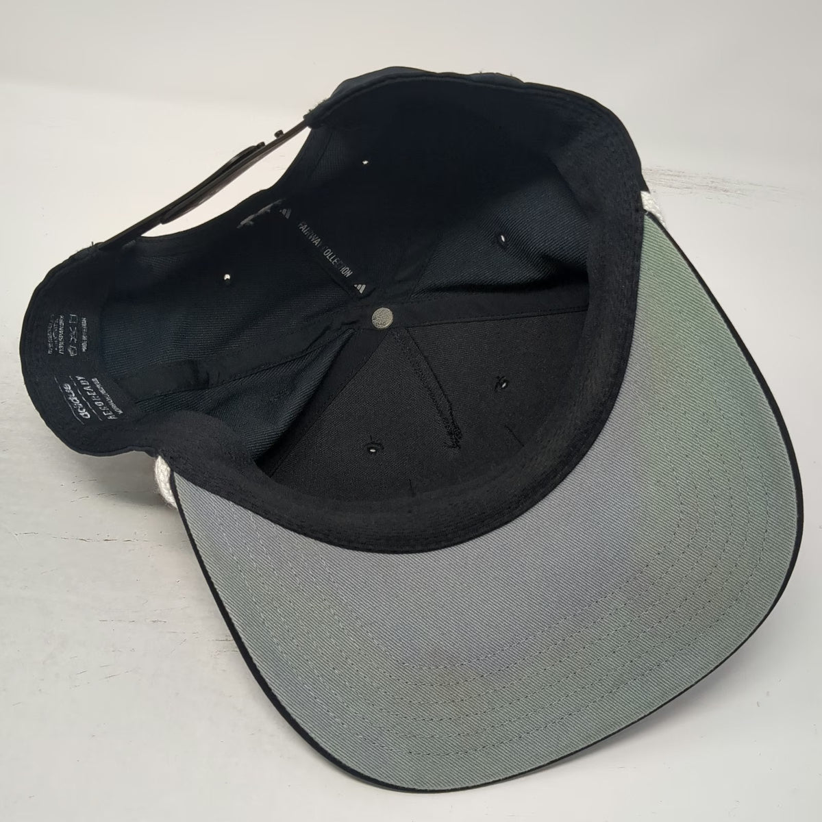 Adidas 5 Panel Black Hat One Size Square Patch Rope Recycled AEROREADY Snapback